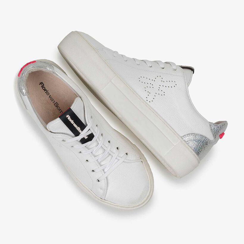 White structured calf leather sneaker