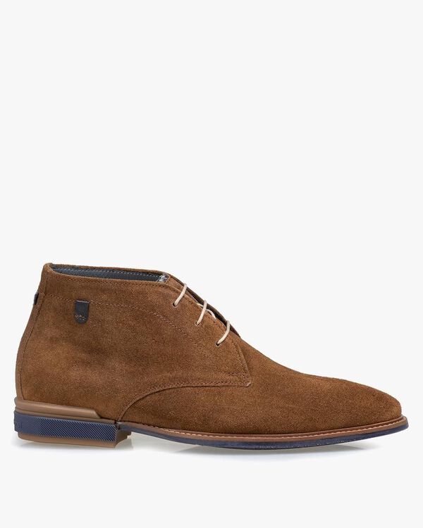 Boot suede leather cognac