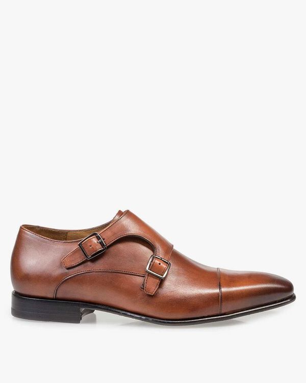 Cognac Monk-Schnallenschuh