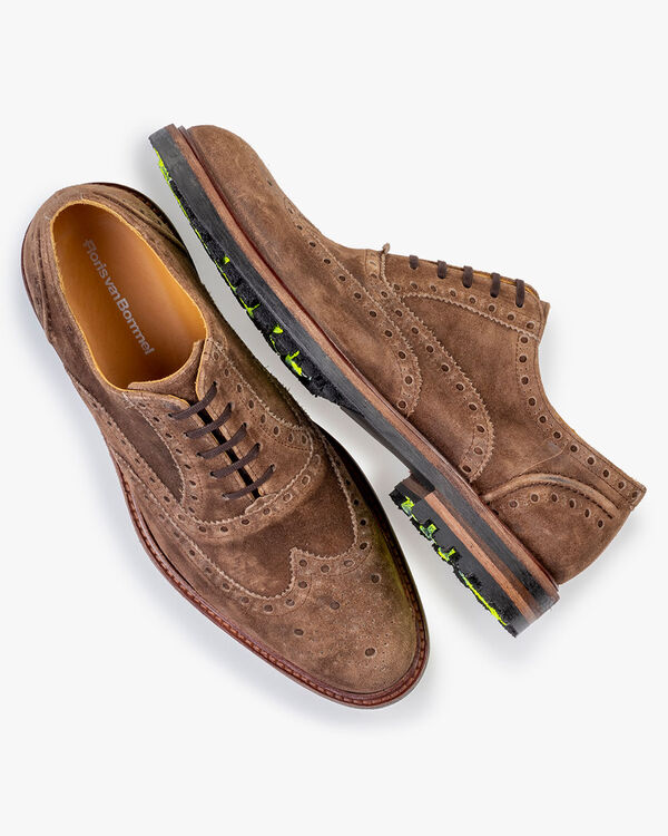 Schn&uuml;rschuh Wildleder cognac