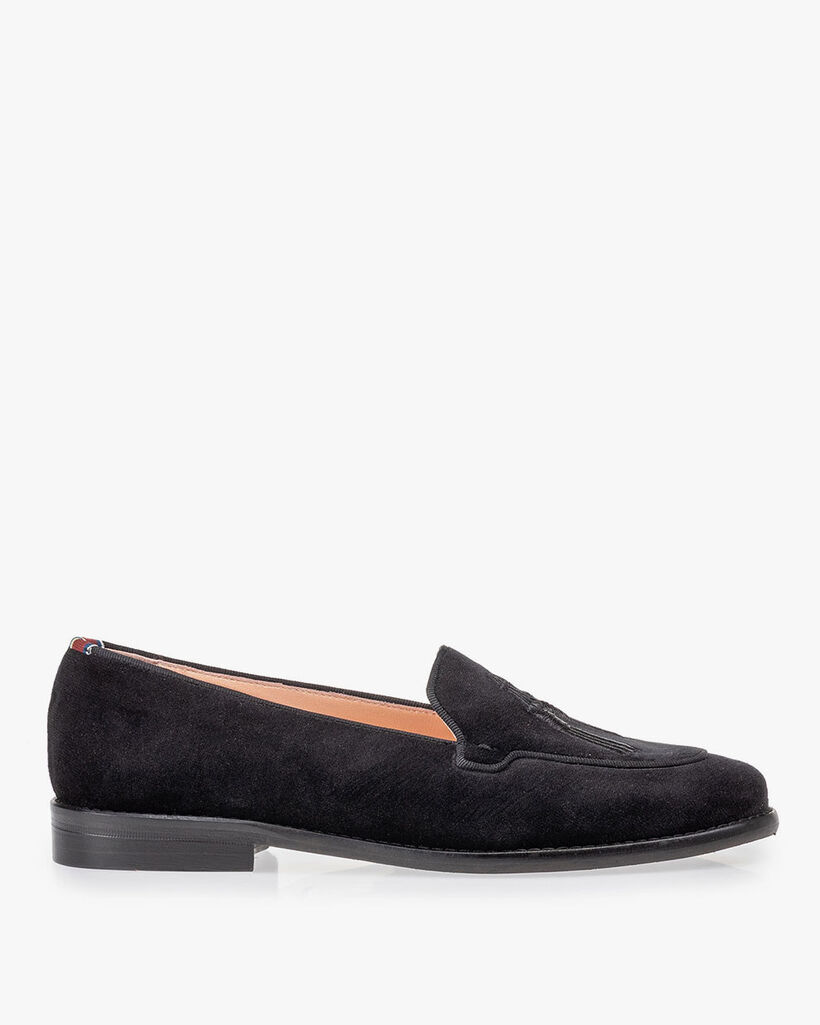 Loafer schwarz Textil