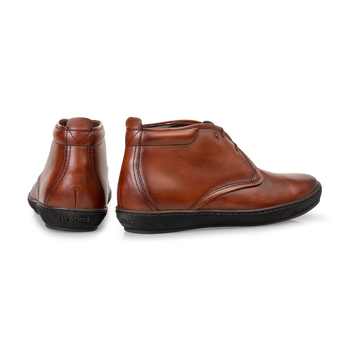 Lace boot calf leather dark cognac