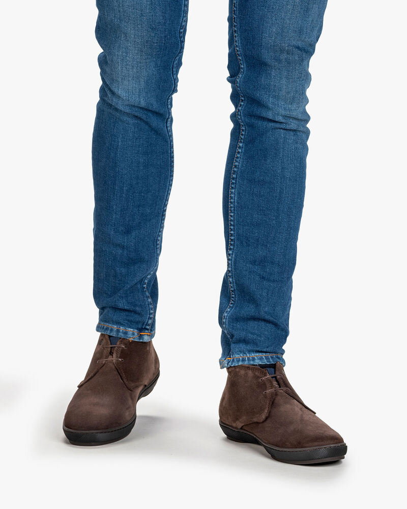 Schn&uuml;rstiefel Wildleder dunkelbraun