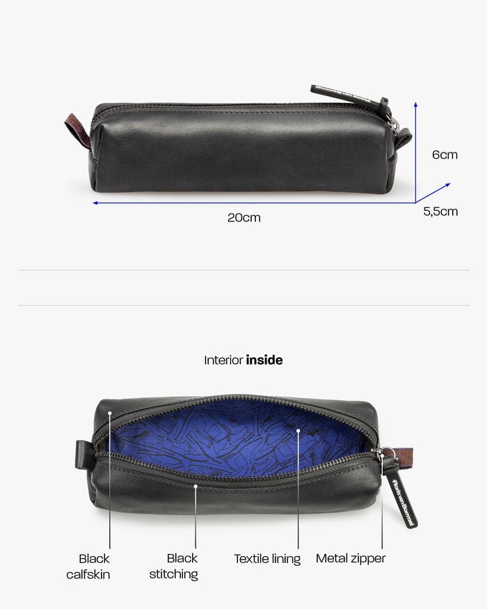 Pencil pounch leather black