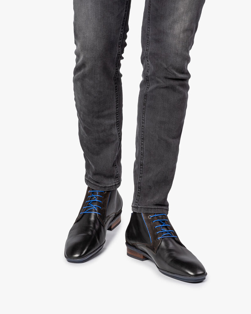 Schnürstiefel Kalbsleder Schwarz