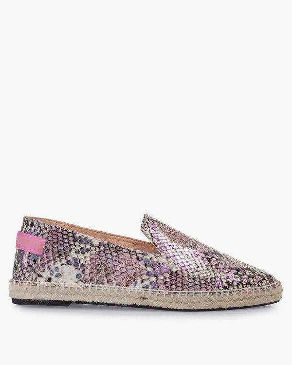 Espadrille Leder mit Print pink