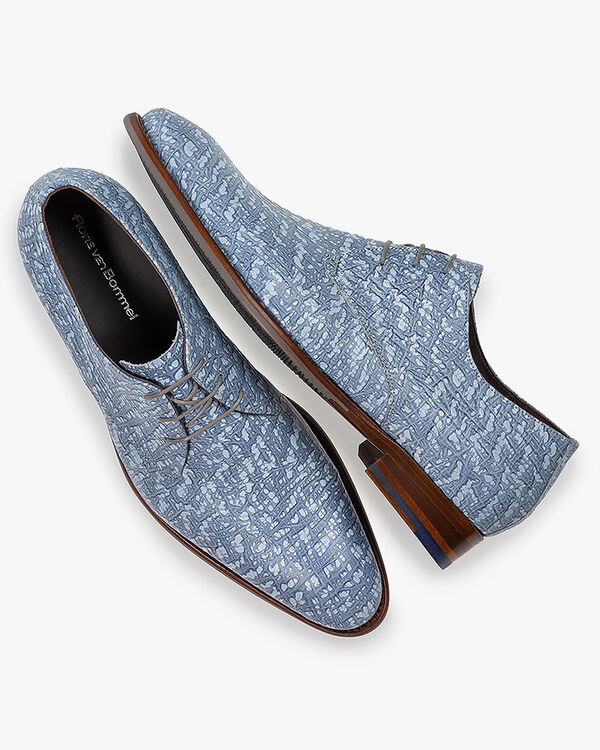 Lackleder-Schn&uuml;rschuh mit Krokoprint