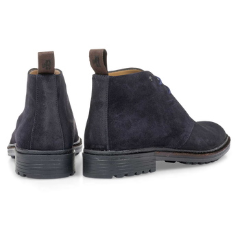 Dunkelblauer Wildleder-Schn&uuml;rstiefel