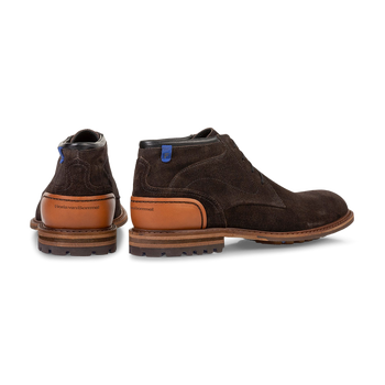 Schn&uuml;rstiefel Wildleder dunkelbraun