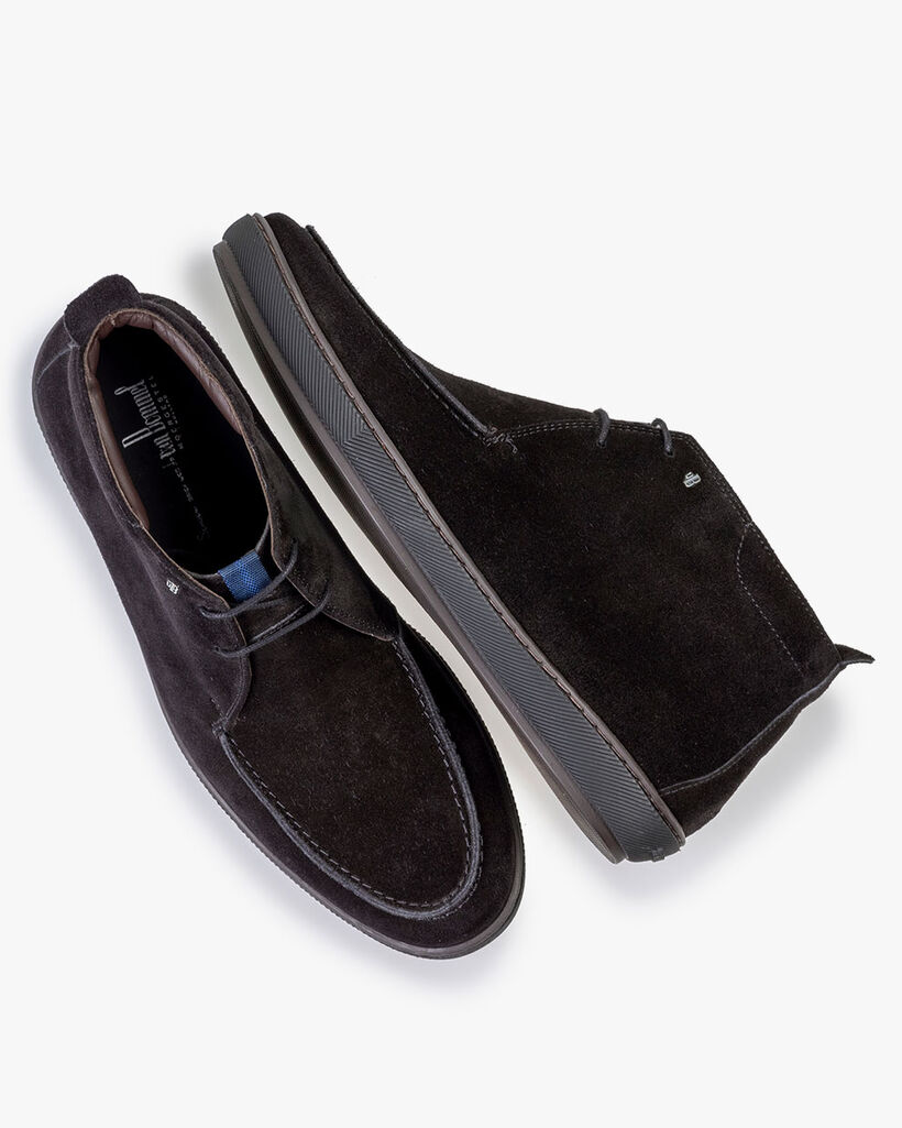 Lace boot suede black