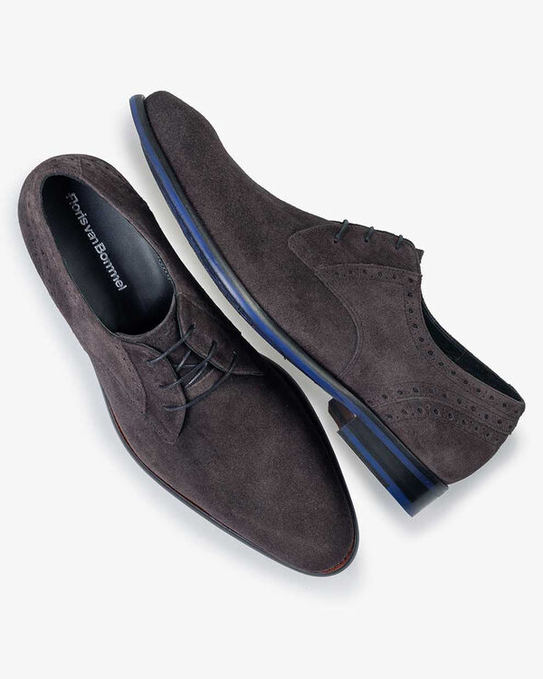 Lace shoe suede dark grey