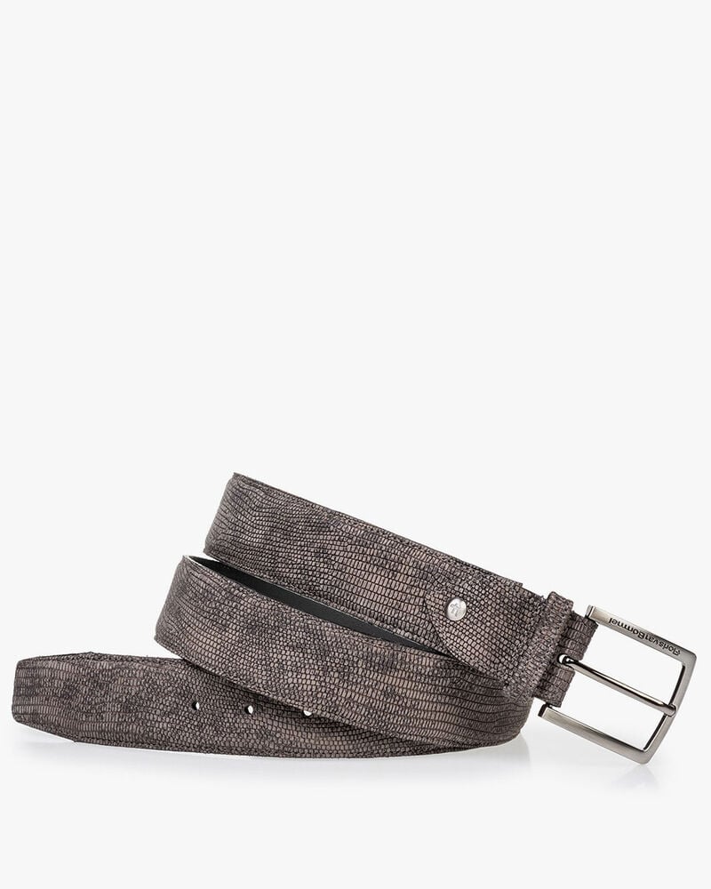 Belt reptile print grey
