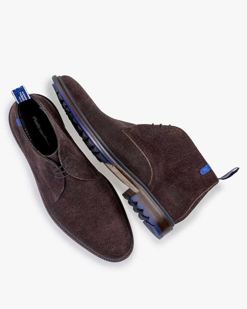 Schnürstiefel Wildleder dunkelbraun