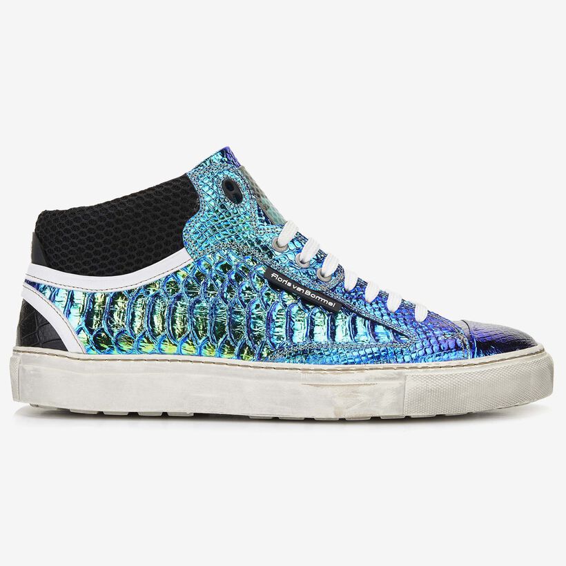 Floris van Bommel Herren-Sneaker in Metallicblau