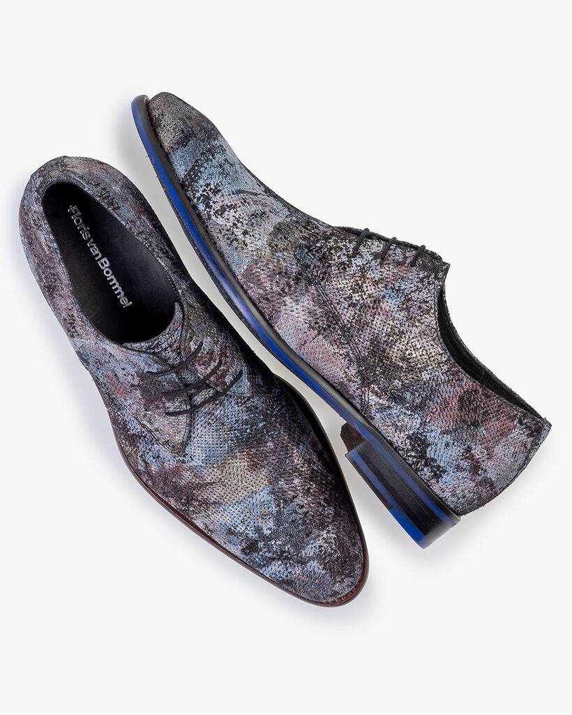 Schn&uuml;rschuh Wildleder dunkelrot