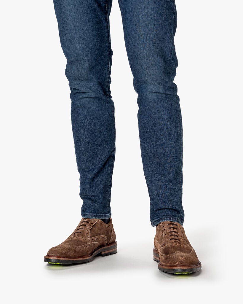 Schn&uuml;rschuh Wildleder cognac