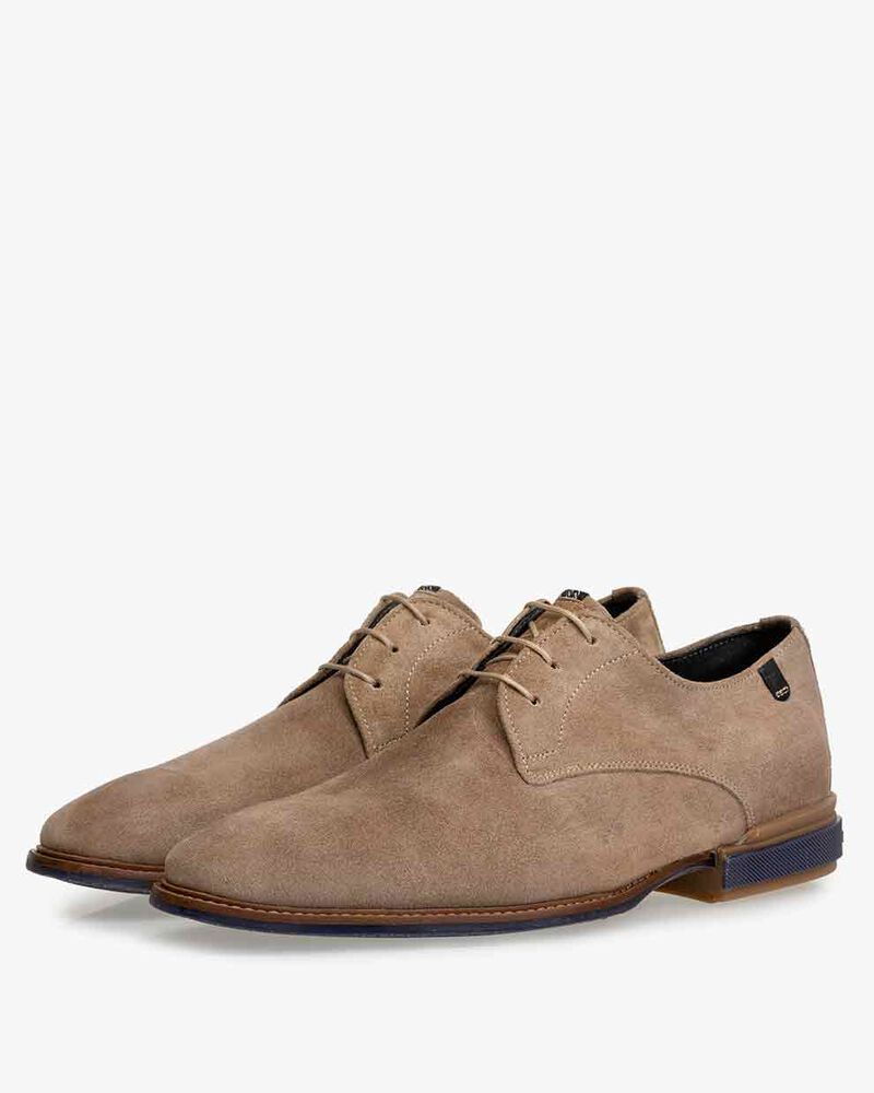 Schnürschuh sandfarben Wildleder