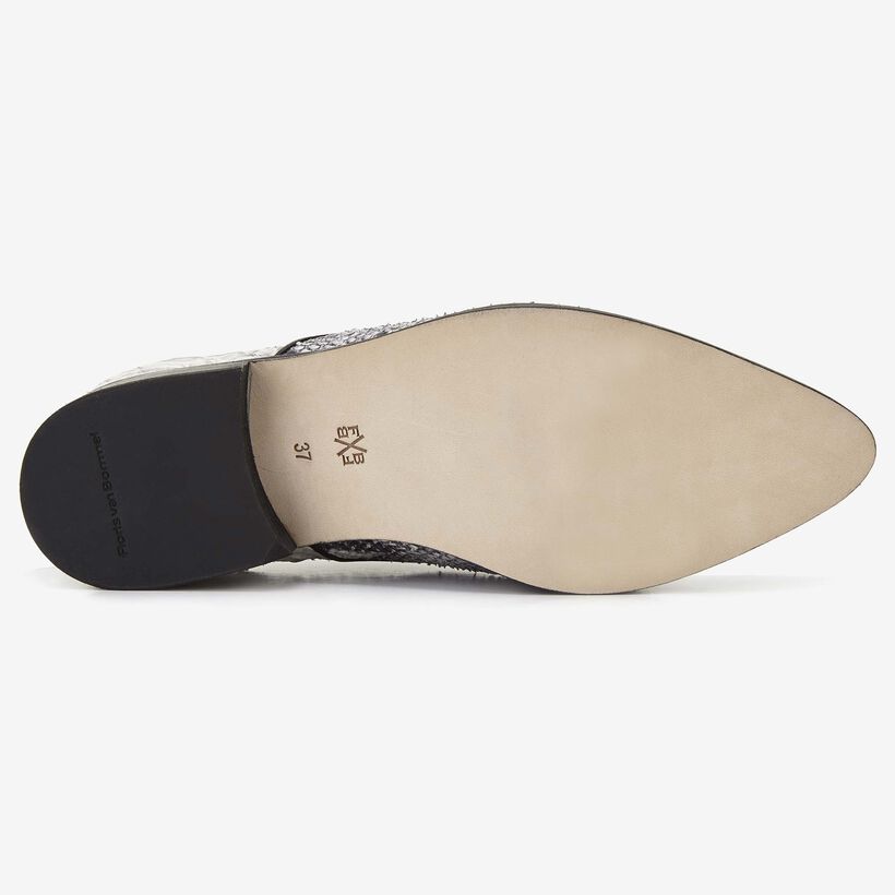 Floris van Bommel grey snake print women's lace-up shoe