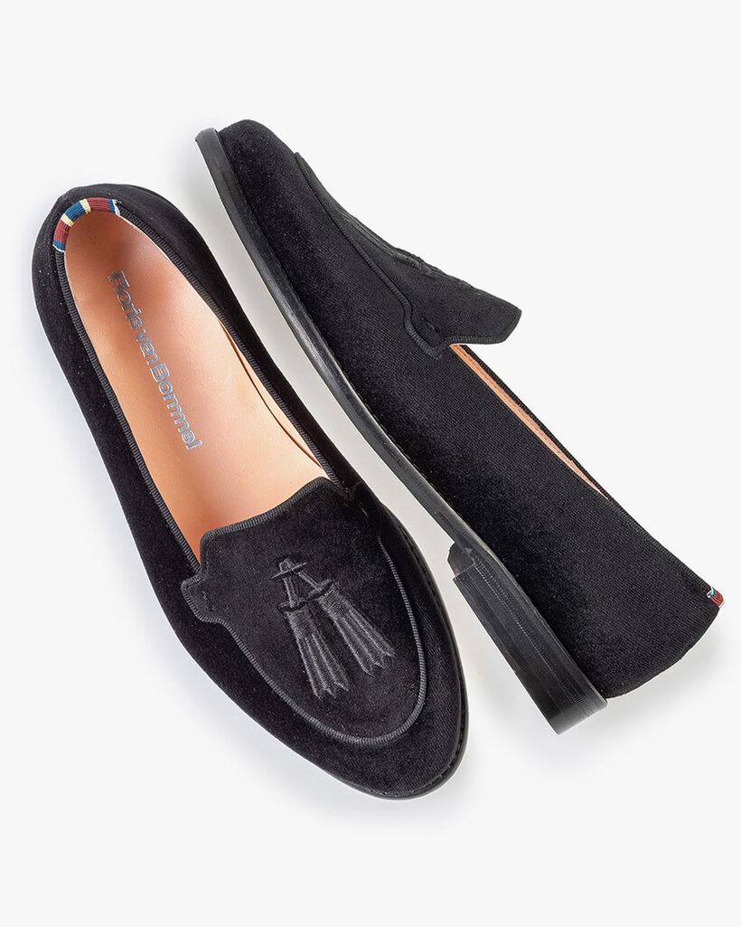 Loafer schwarz Textil