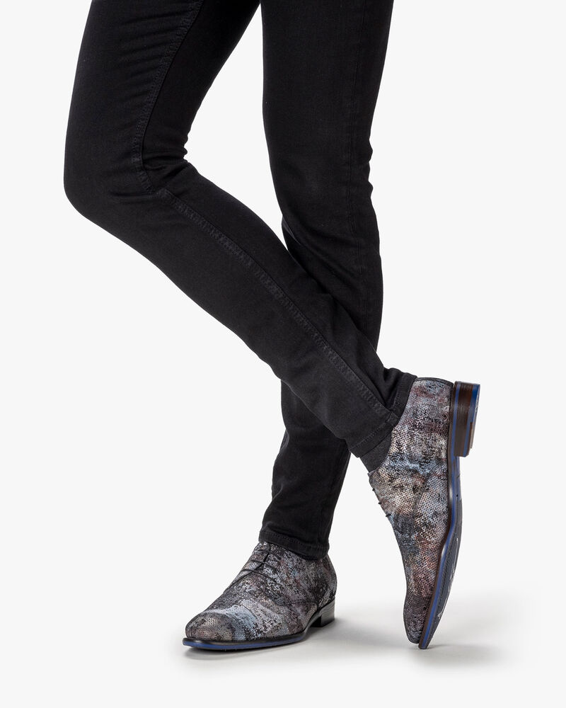 Schn&uuml;rschuh Wildleder dunkelrot