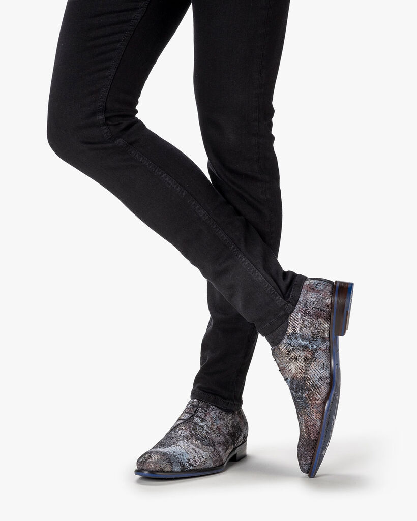 Schn&uuml;rschuh Wildleder dunkelrot