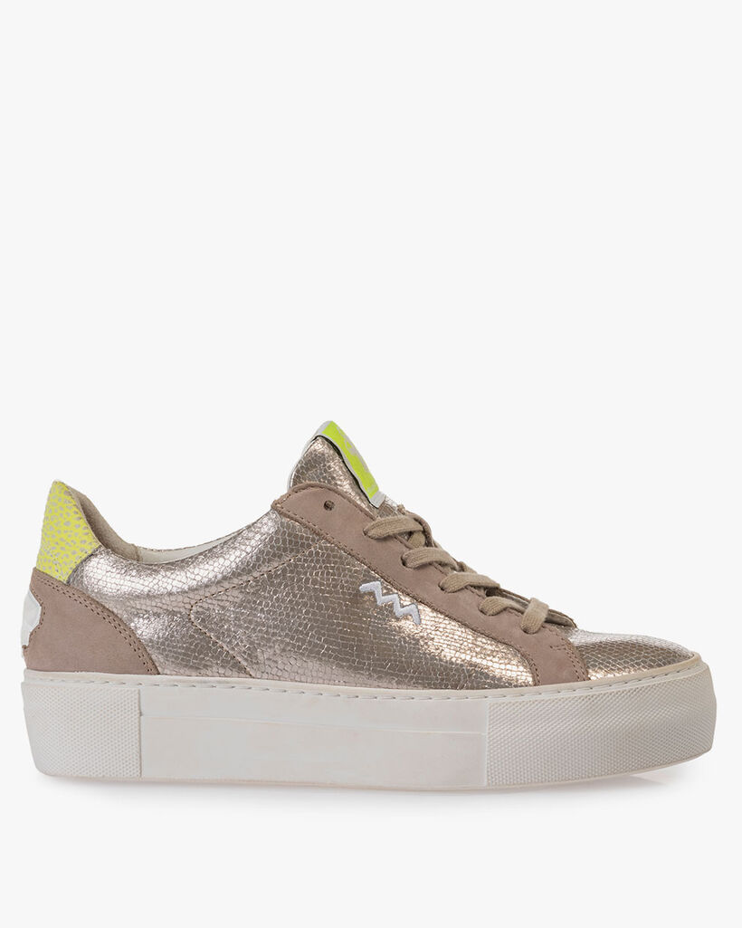 Sneaker Metallic-Print taupe