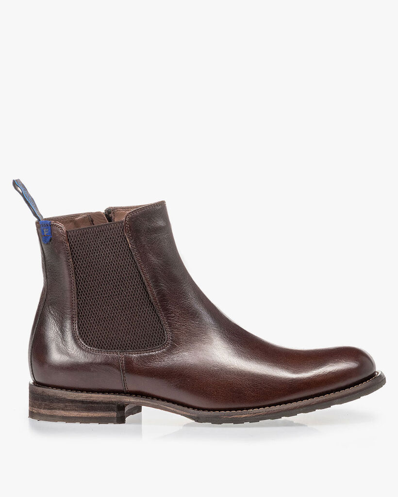 Lambskin lined brown Chelsea boot