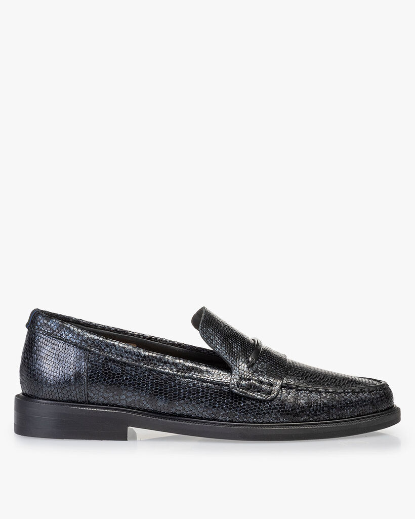 Loafer Metallic-Print blau