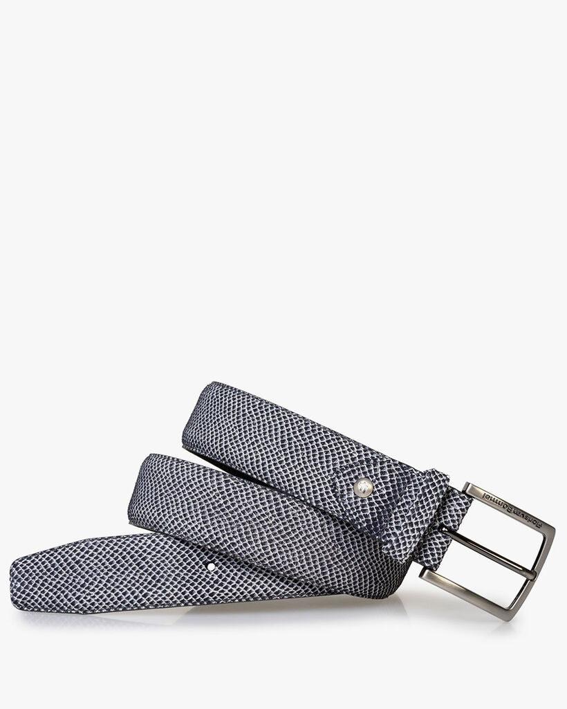 Belt suede leather off-white