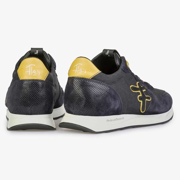 Blauer / Grauer Sneaker mit gelben Details