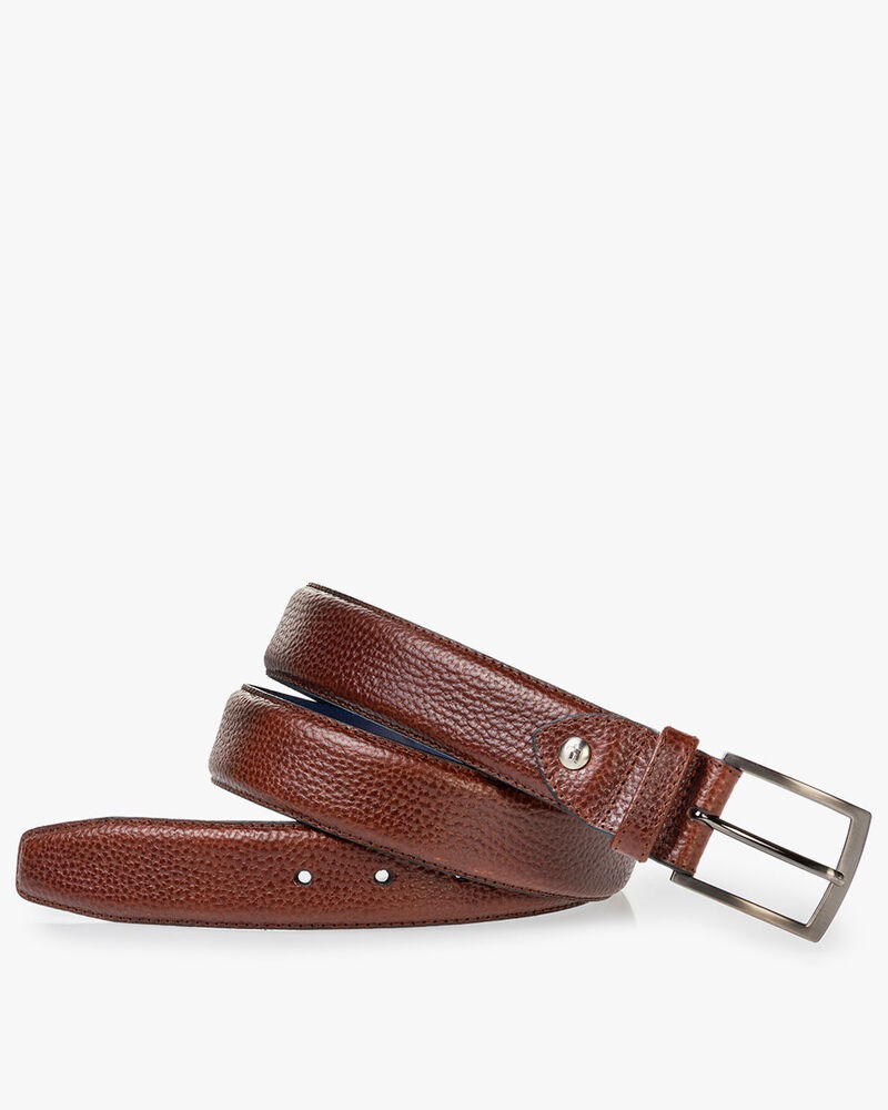 G&uuml;rtel Leder-Print cognac