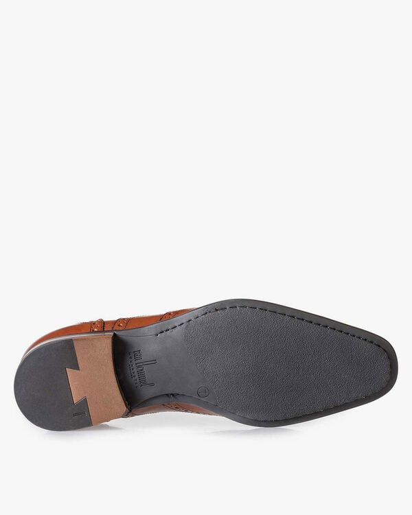 Cognacfarbener Kalbsleder-Brogue