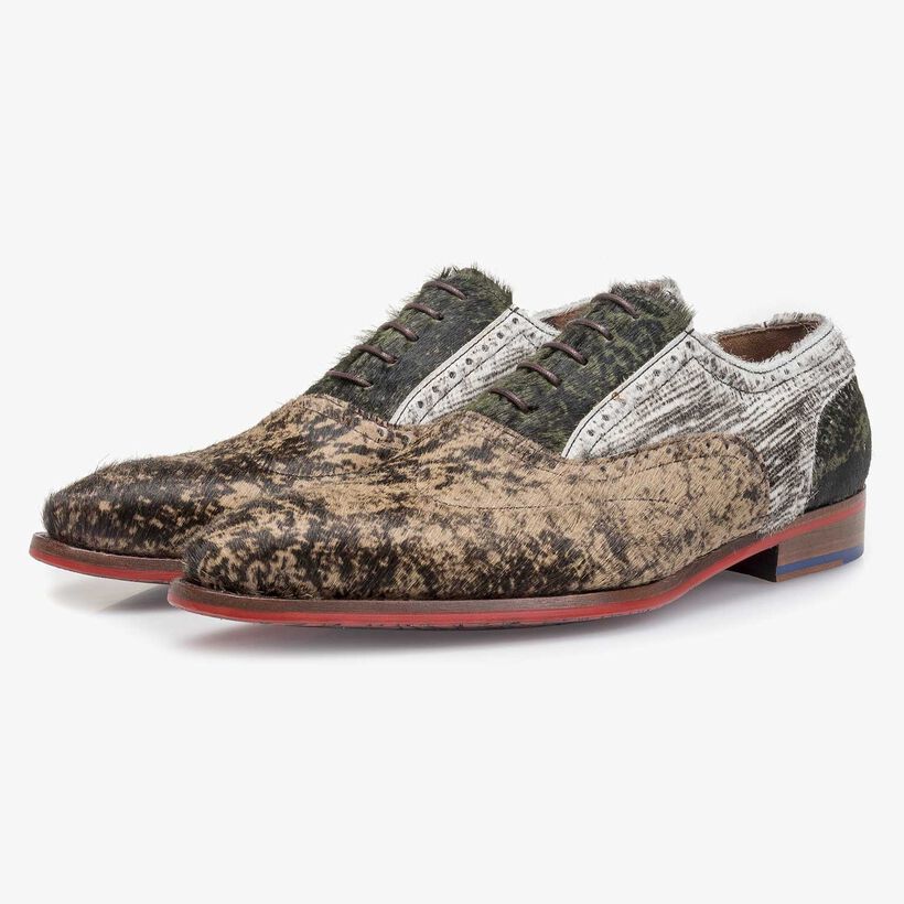 Premium ponyhair lace shoe with print
