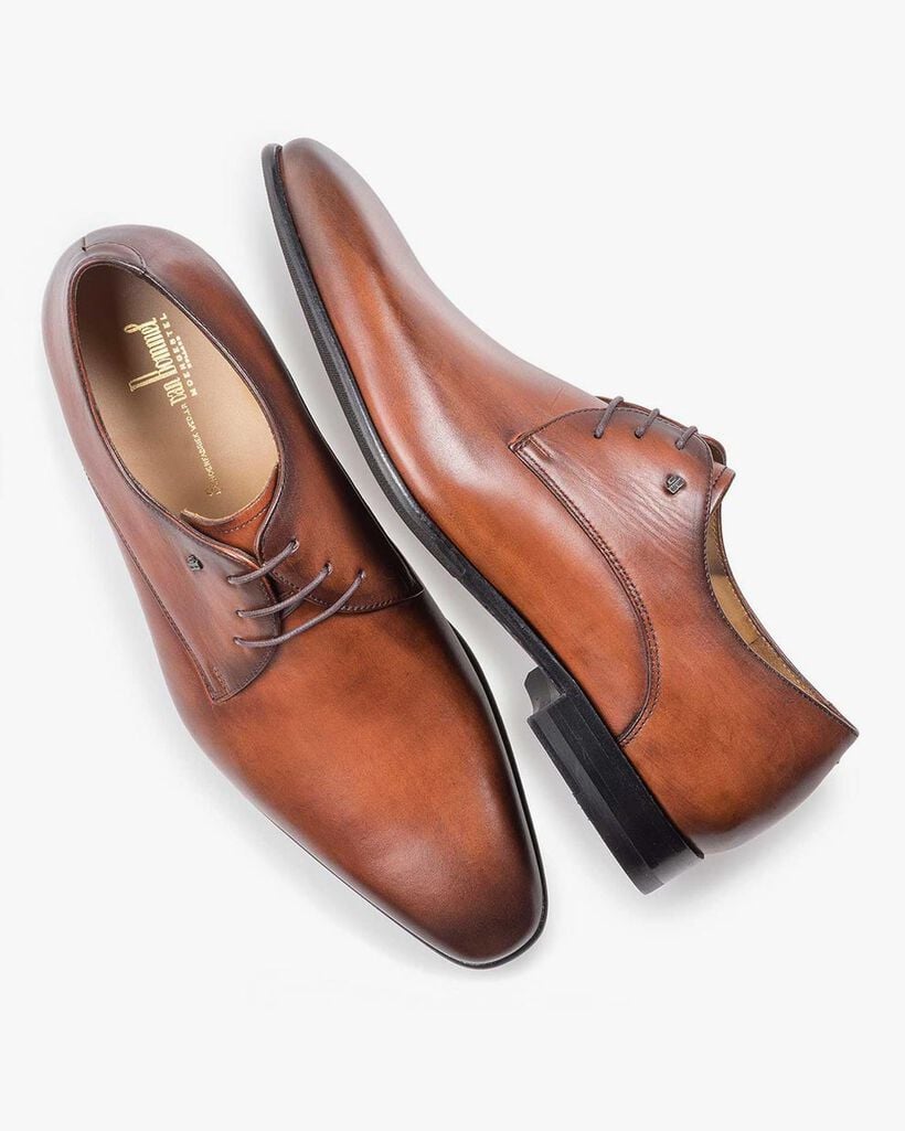 Cognacfarbener Leder Schnürschuh