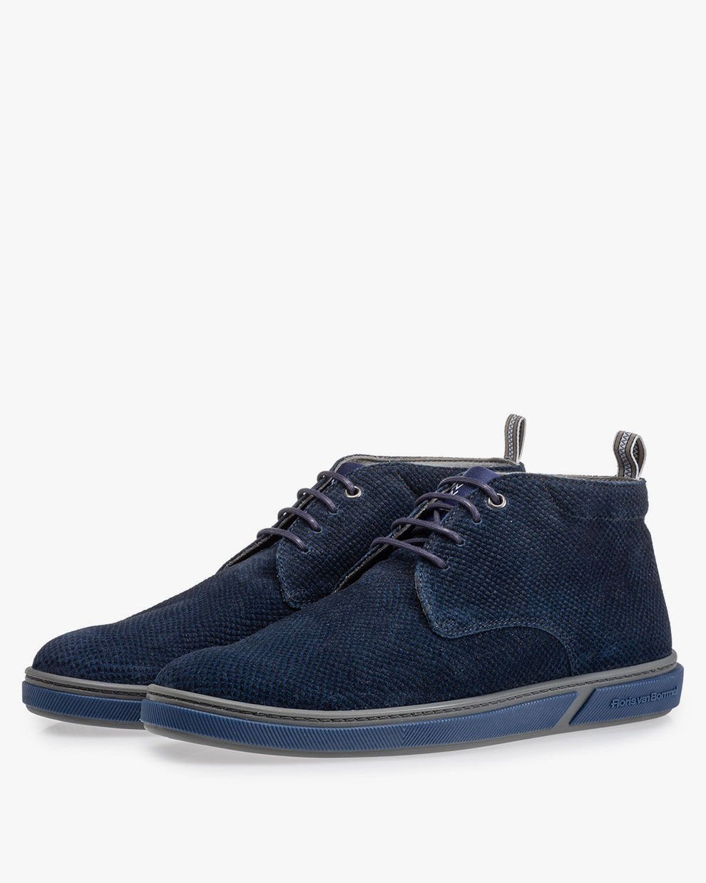 Lace boot blue suede leather 20350 16 Floris van Bommel Official
