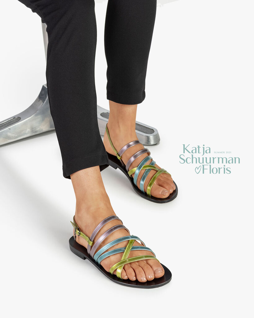 Sandale Lackleder gr&uuml;n