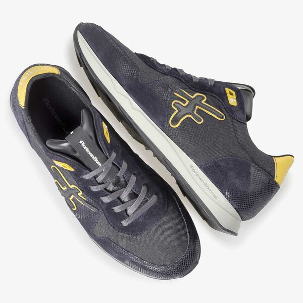 Blue / grey sneaker with yellow details