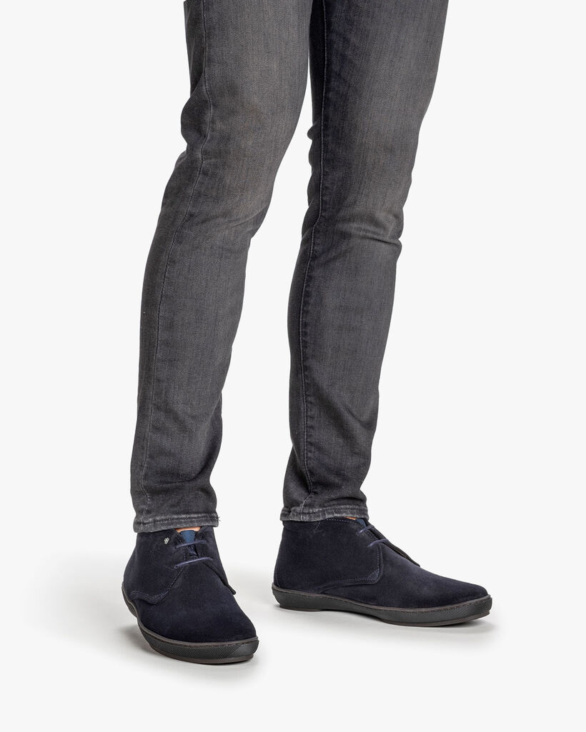 Schnürstiefel Wildleder dunkelblau