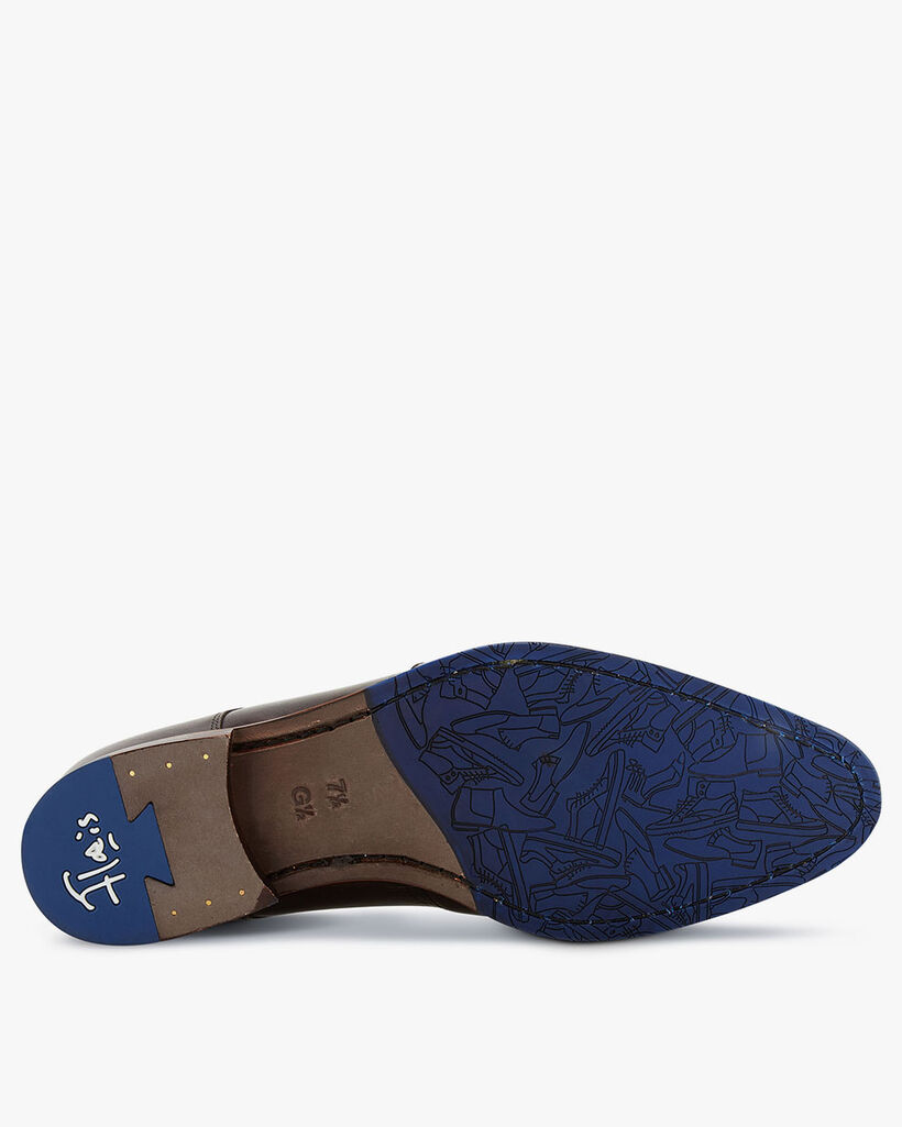 Lace shoe calf leather dark brown