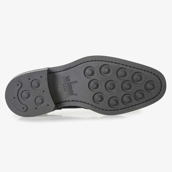 Blue suede leather brogue lace boot