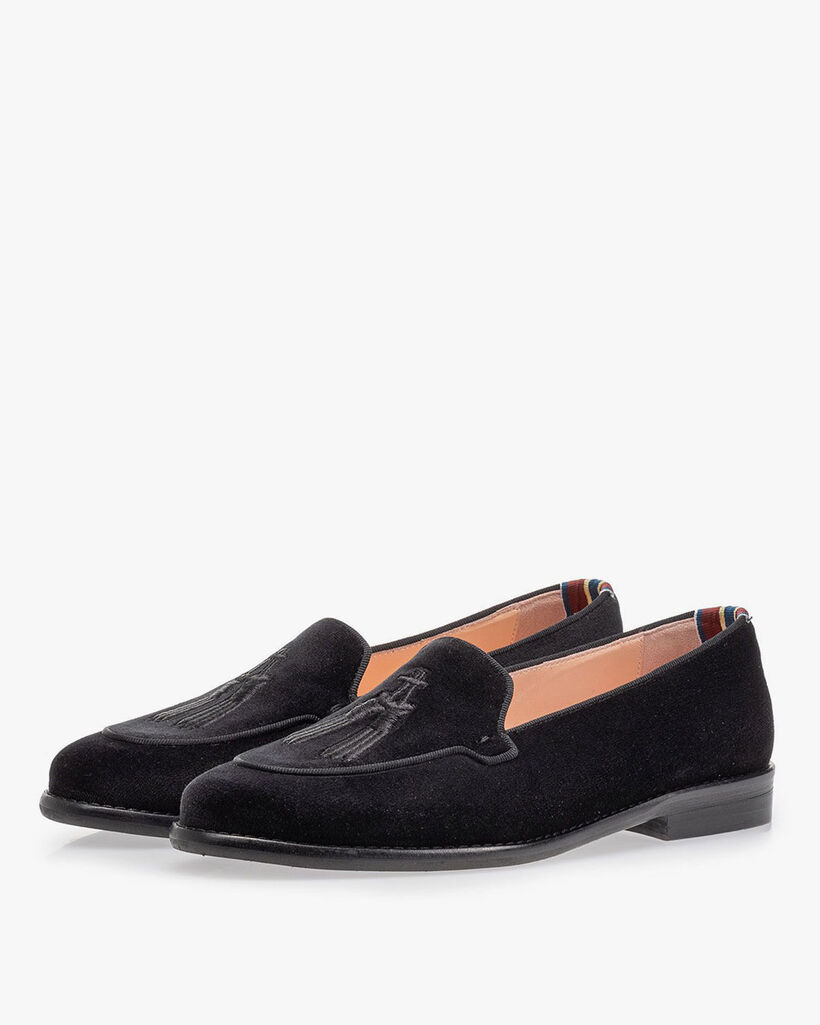 Loafer schwarz Textil