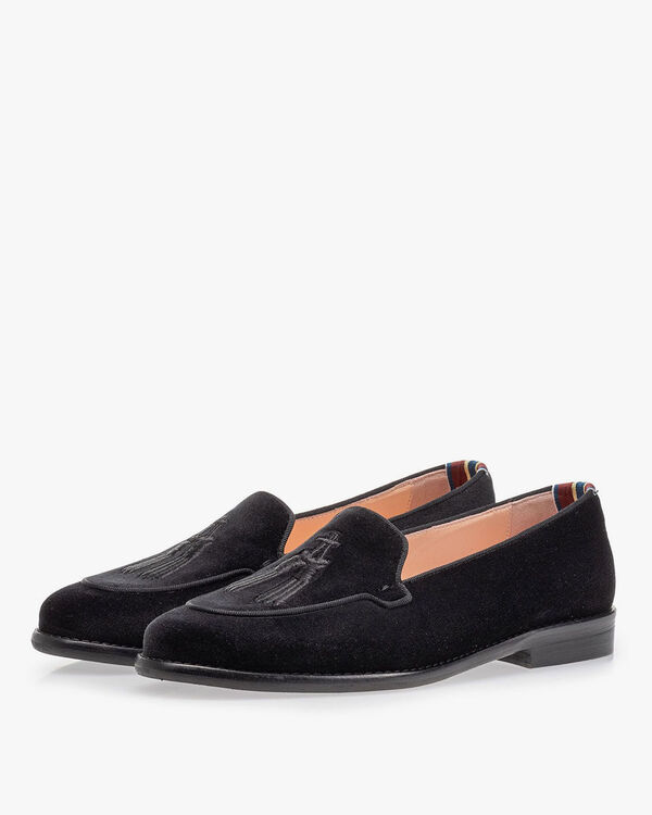 Loafer schwarz Textil