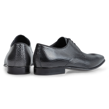 Schnürschuh bedrucktes Leder grau