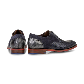 Schnürschuh Metallic-Print dunkelblau