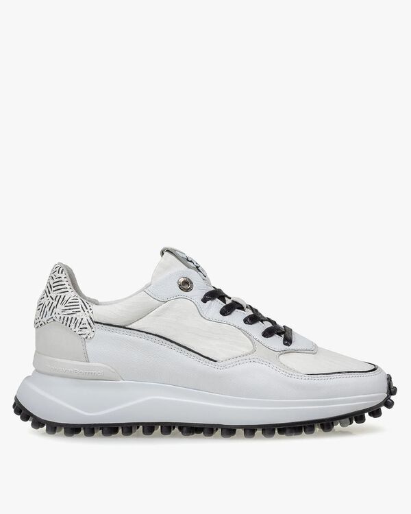 Noppi printed leather white