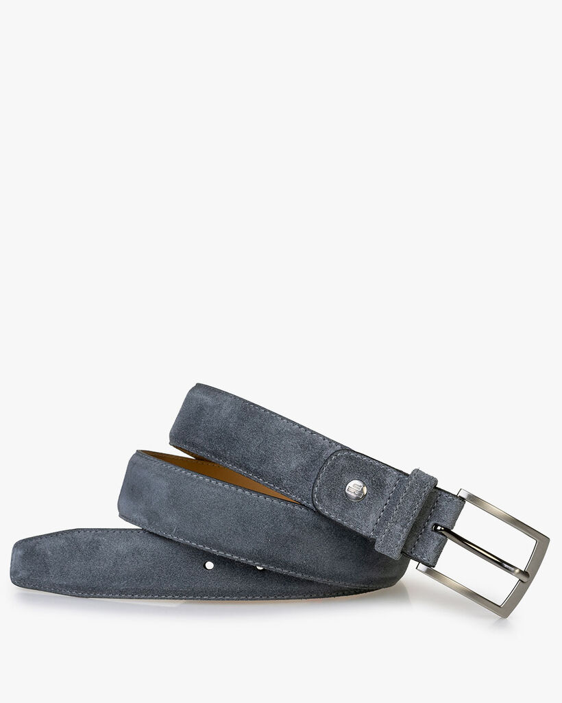 Belt grey suede leather