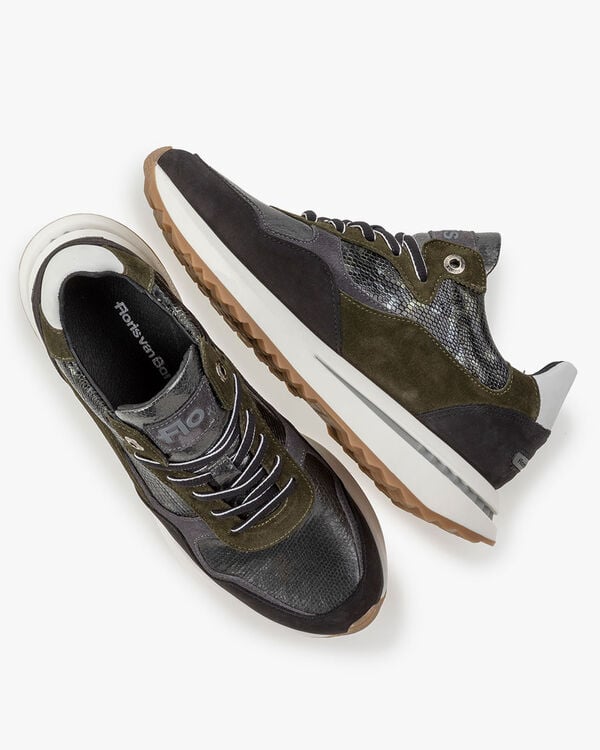 Sneaker suede dark green