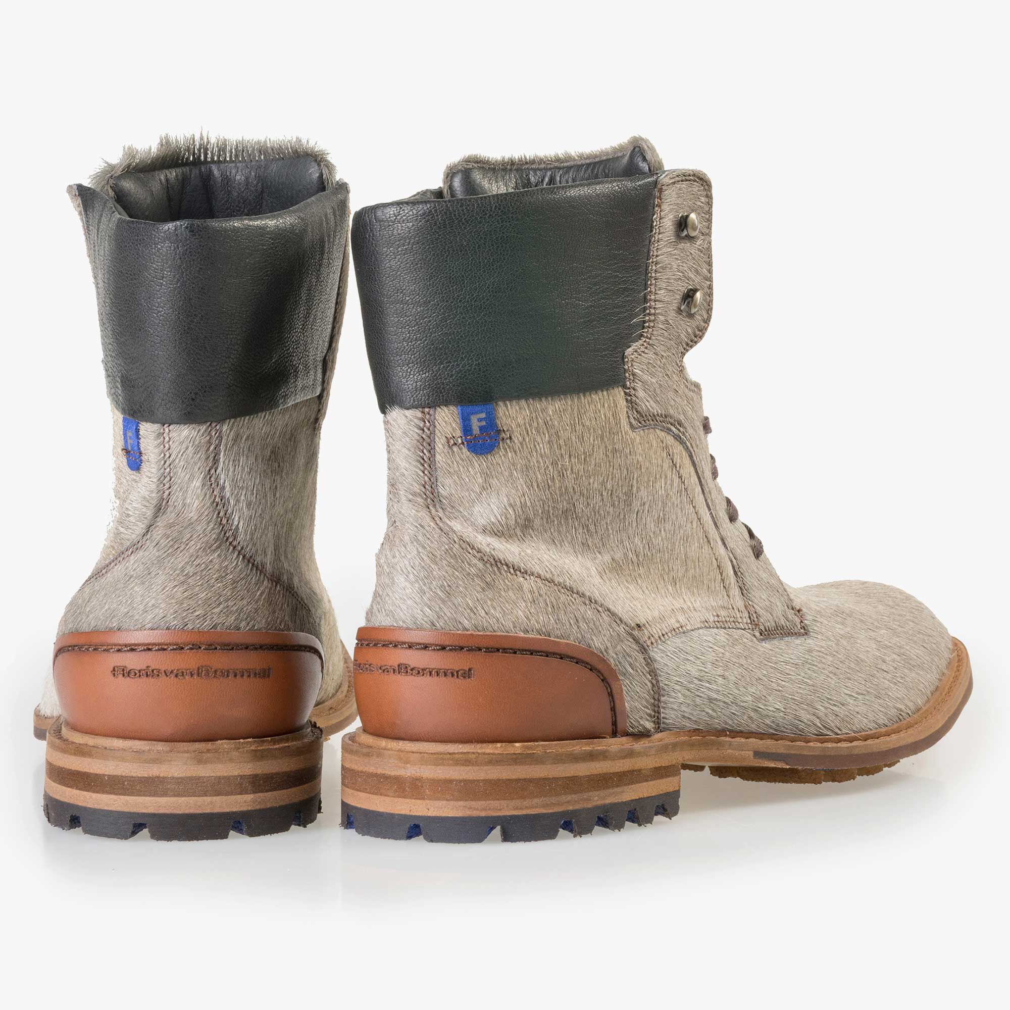 High sand-coloured pony hair lace boot 10913/08 Floris van Bommel