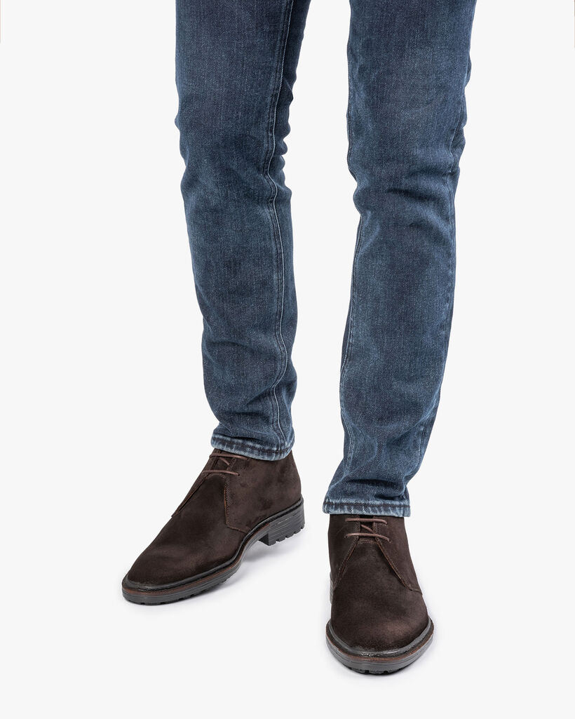 Dunkelbrauner Wildleder-Schnürstiefel