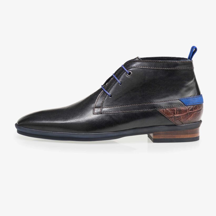 Floris van Bommel black leather men's lace-up boot